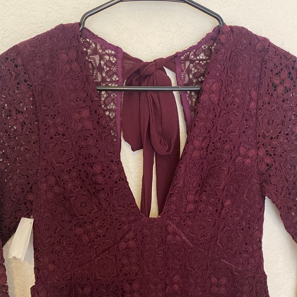 Free People Honey Honey Lace Long Sleeve Mini Dress in Potent - Picture 6 of 11